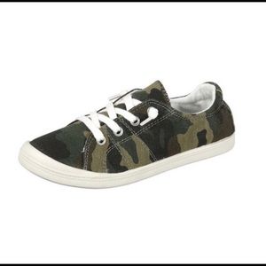 Camo slip on sneakers.